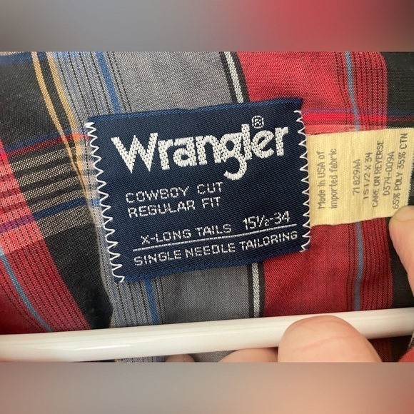 EUC Vintage Wrangler Pear Button‎ Western Shirt Cowboy Cut - Picture 4 of 5